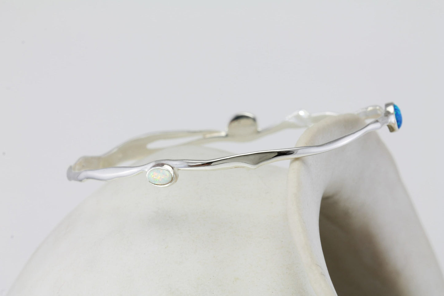 a trio of stunning sea blue Opalites. Made from high-quality sterling silver