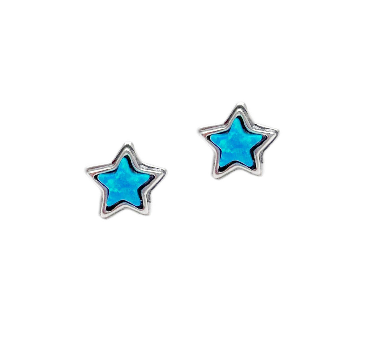 Sterling Oxidised Silver Medium Sized Star Stud Earrings