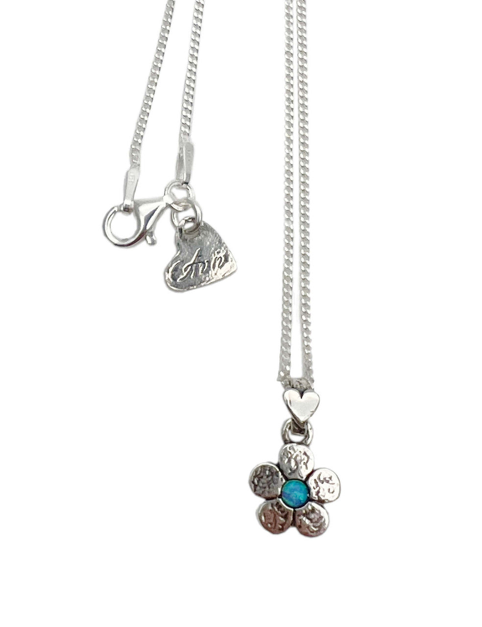 Sterling Silver Dainty Opalite Flower Necklace