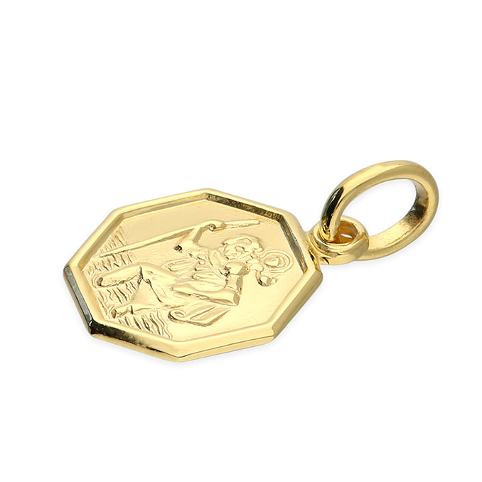 Joli Beau Sterling Silver Gold Plated Octagonal St Christopher