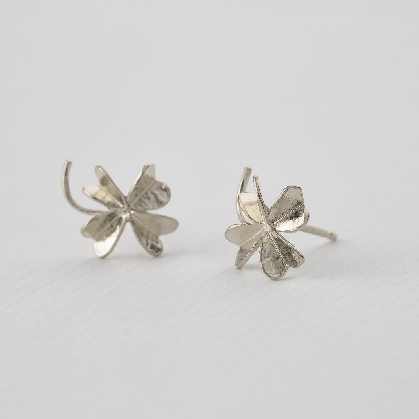 Alex Monroe Sterling Silver Lucky Clover Stud Earrings