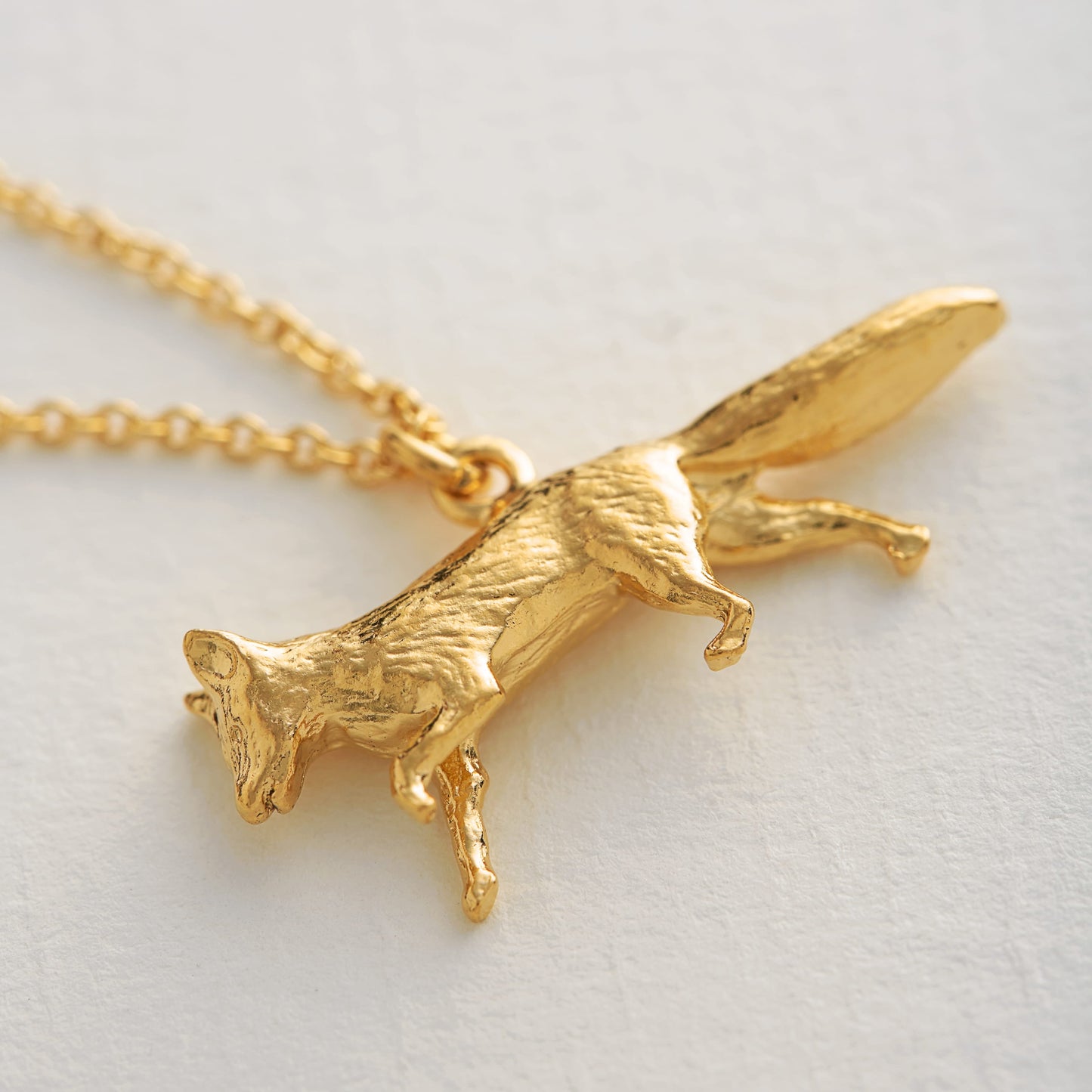 Alex Monroe 22ct Gold Vermeil Prowling Fox Necklace