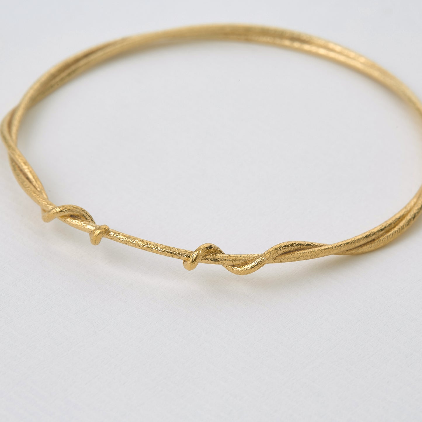 Alex Monroe Twist Bangle 22 carat Gold Vermeil