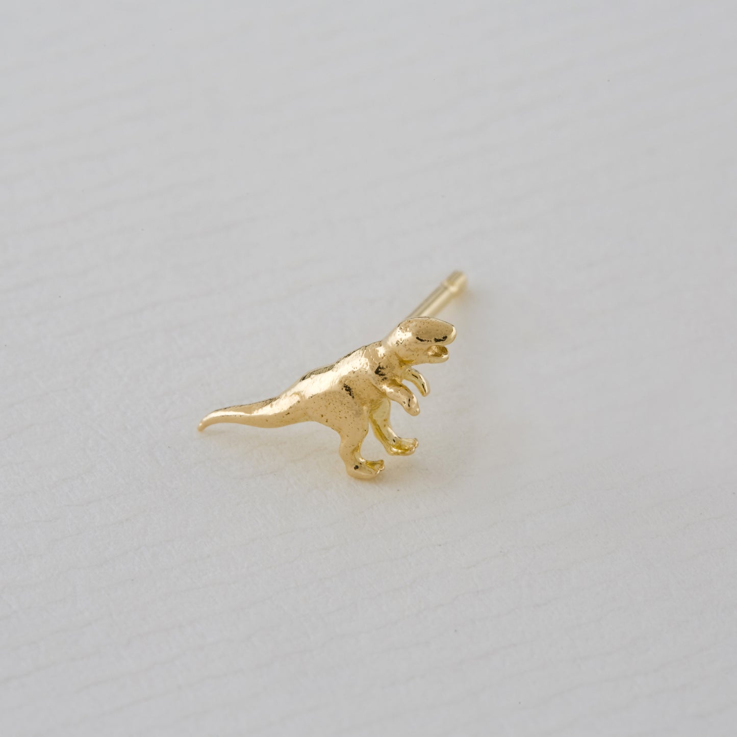 Alex Monroe 18 carat Yellow Solid Gold Teeny Tiny T-Rex Single Stud Earring