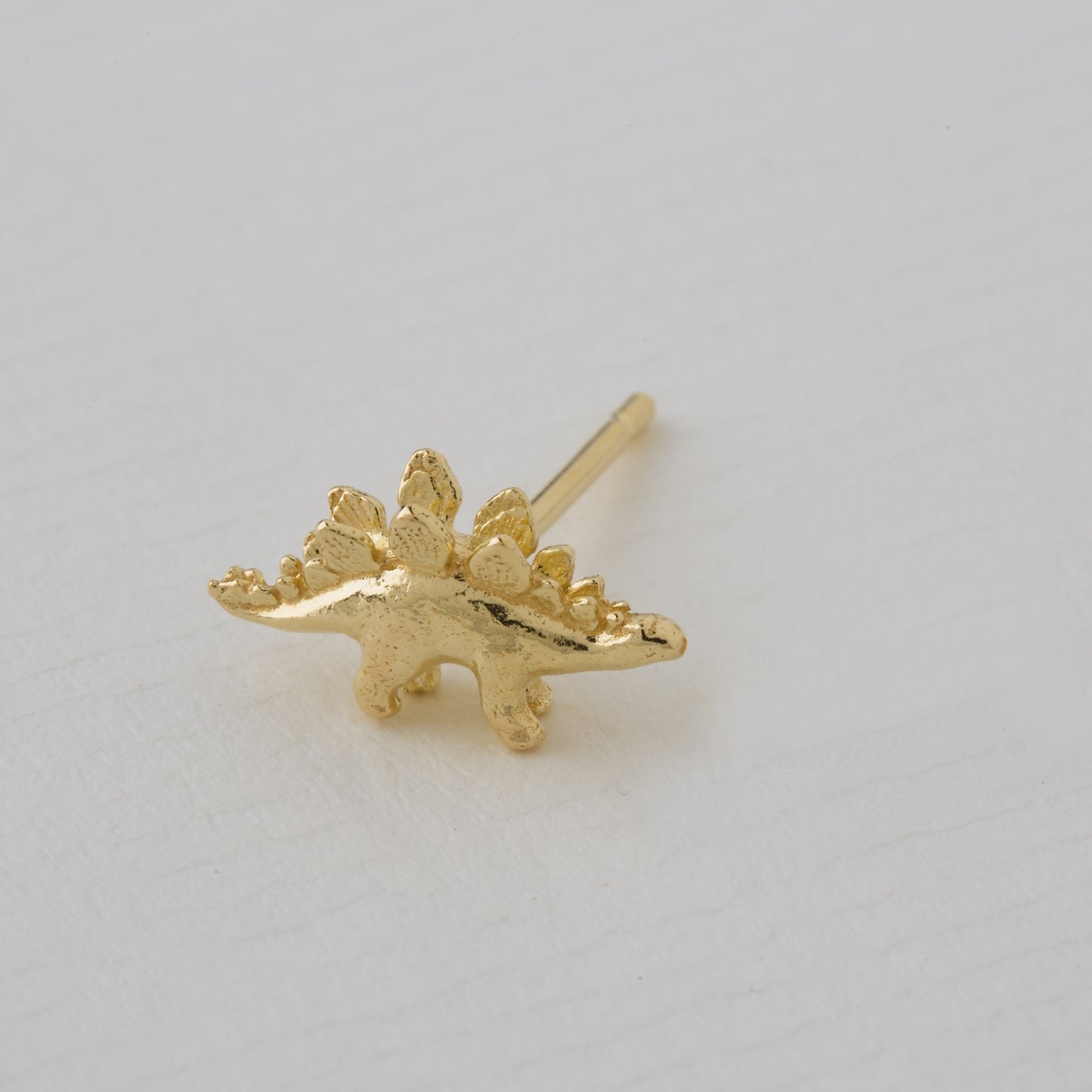 Alex Monroe 18 carat Yellow Solid Gold Teeny Tiny Stegosaurus Single Stud Earring