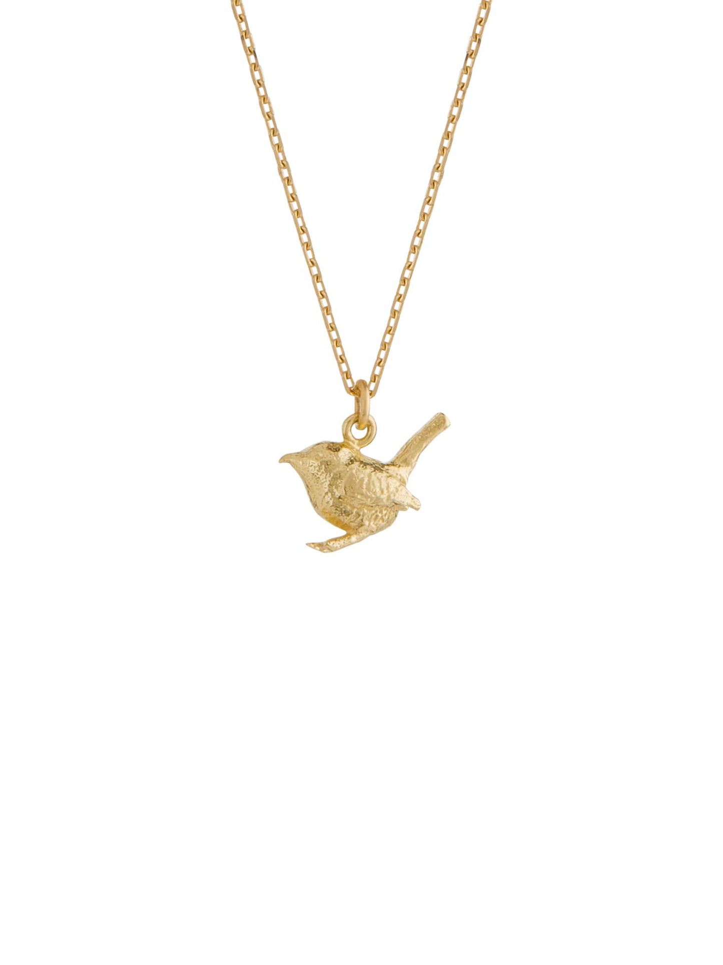 Alex Monroe 18 carat Yellow Solid Gold Teeny Tiny Wren Necklace