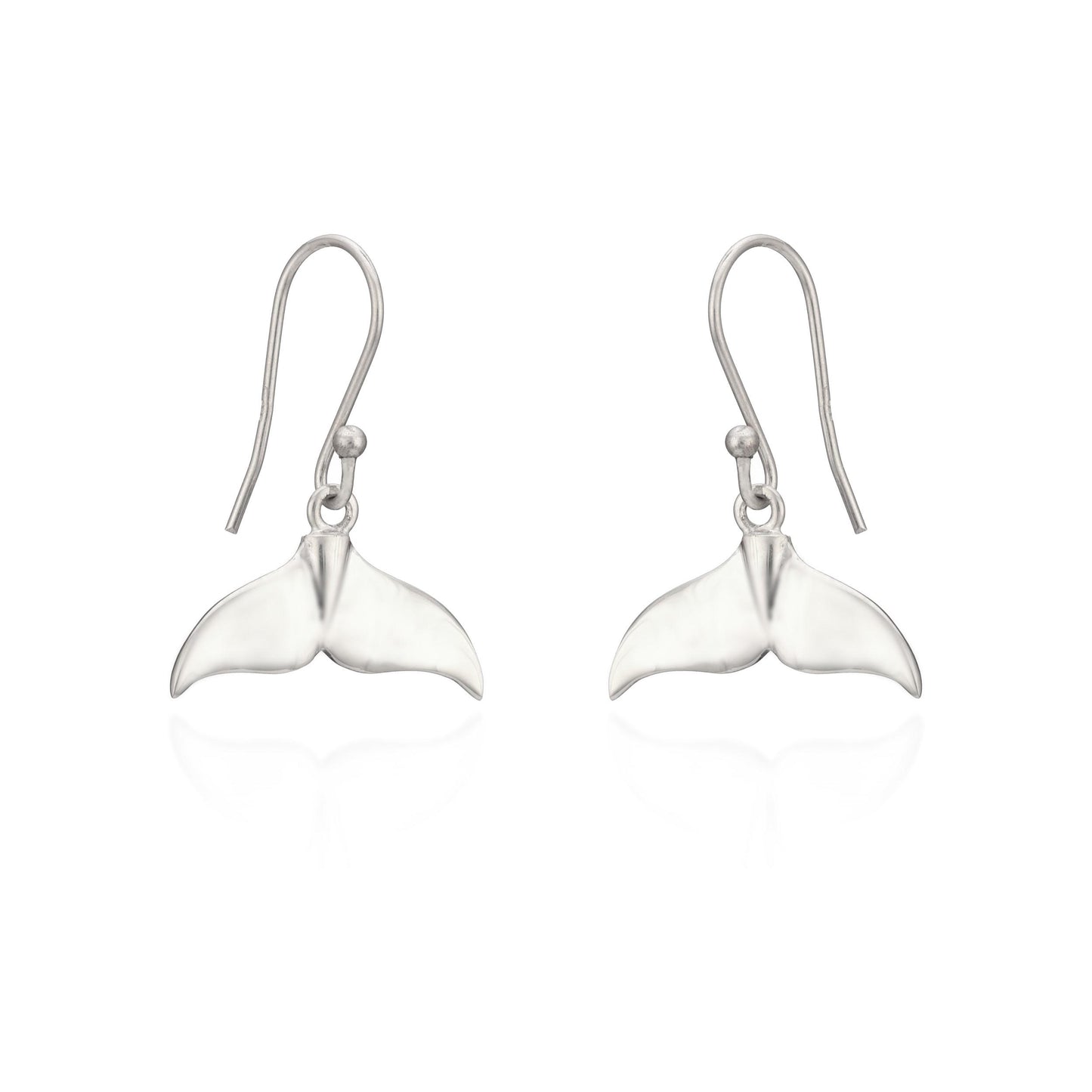 Sterling Silver Sea Side Collection Whale Tail Drop Earrings