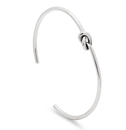 Sterling Silver Knot Cuff Bangle