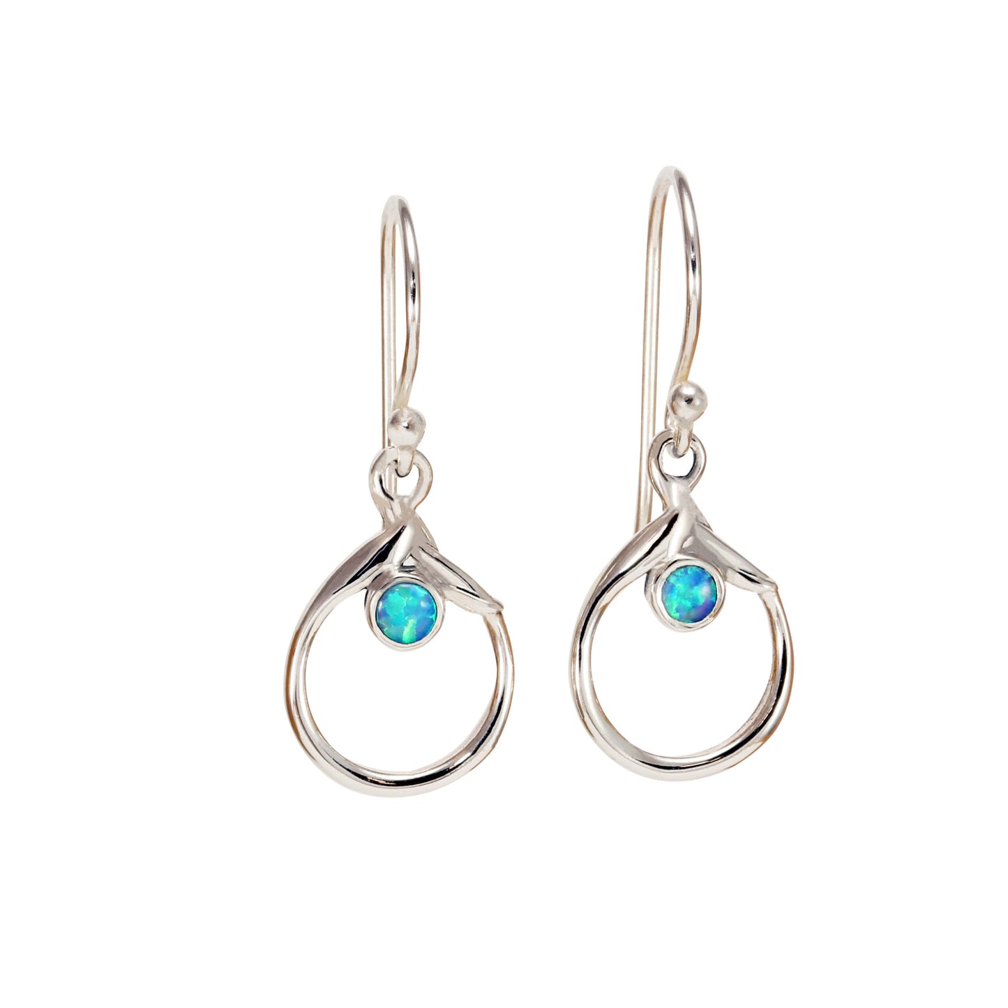 Dainty Open cut Opalite Small Drop Earrings