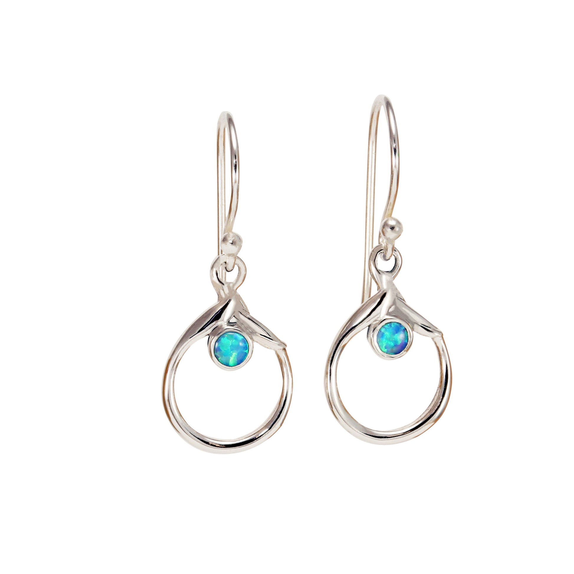 Dainty Open cut Opalite Small Drop Earrings