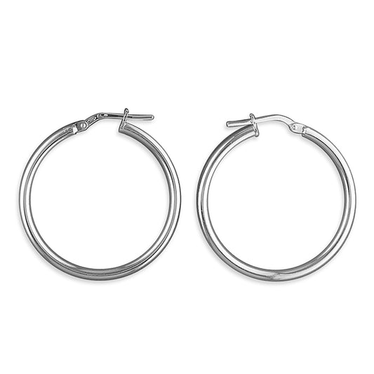 30mll Light Weight Silver Hoop Earrings