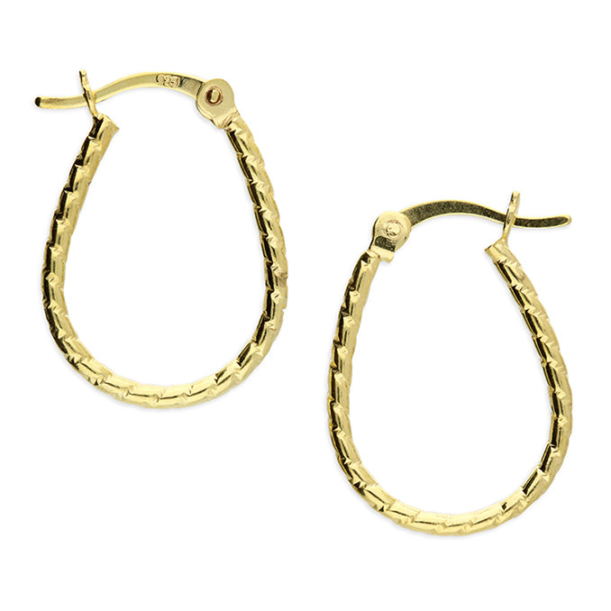 Sterling Silver Light Weight Barley Twist Hoop Earrings