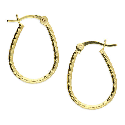 Sterling Silver Light Weight Barley Twist Hoop Earrings