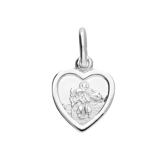 Joli Beau Sterling Silver Tiny Heart St Christopher
