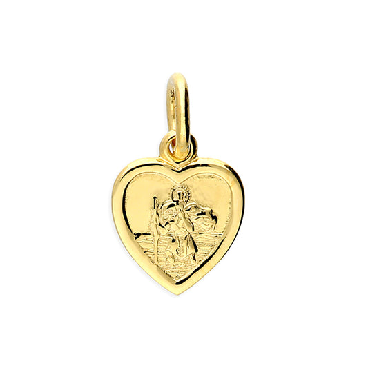 Joli Beau Sterling Silver Tiny 18ct Gold Vermeil Heart St Christopher