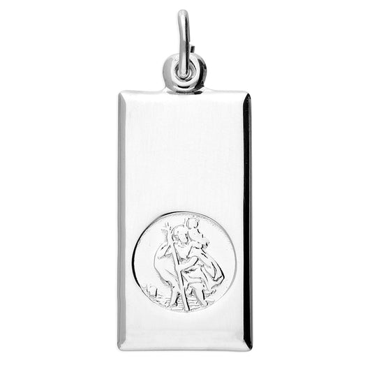 Joli Beau Sterling Silver Dog Tag St Christopher
