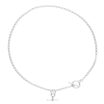 Sterling Silver Double T-Bar Classic Necklace