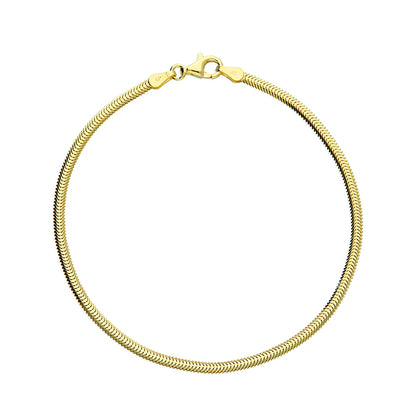 Sterling Silver 18 carat Gold Vermeil Oval Snake Bracelet