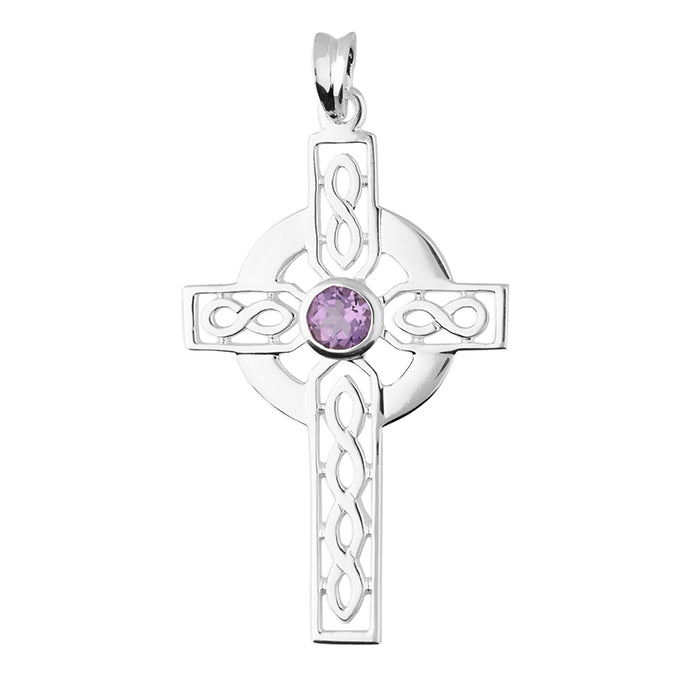 Sterling Silver Amethyst Celtic Cross