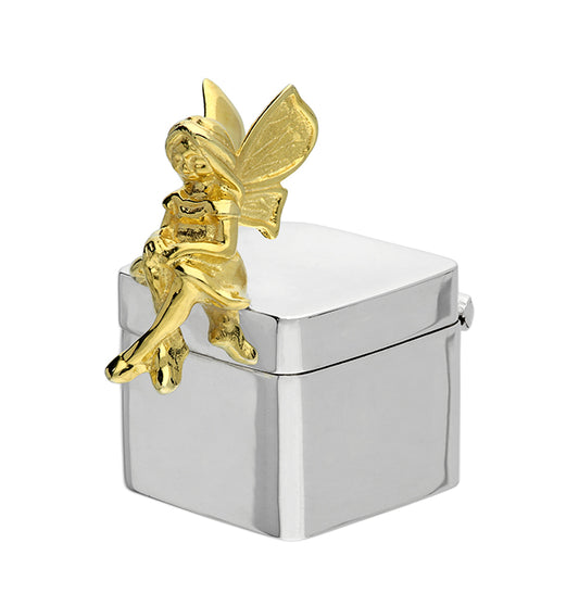 Sterling Silver Sitting Fairy On A Gift Box