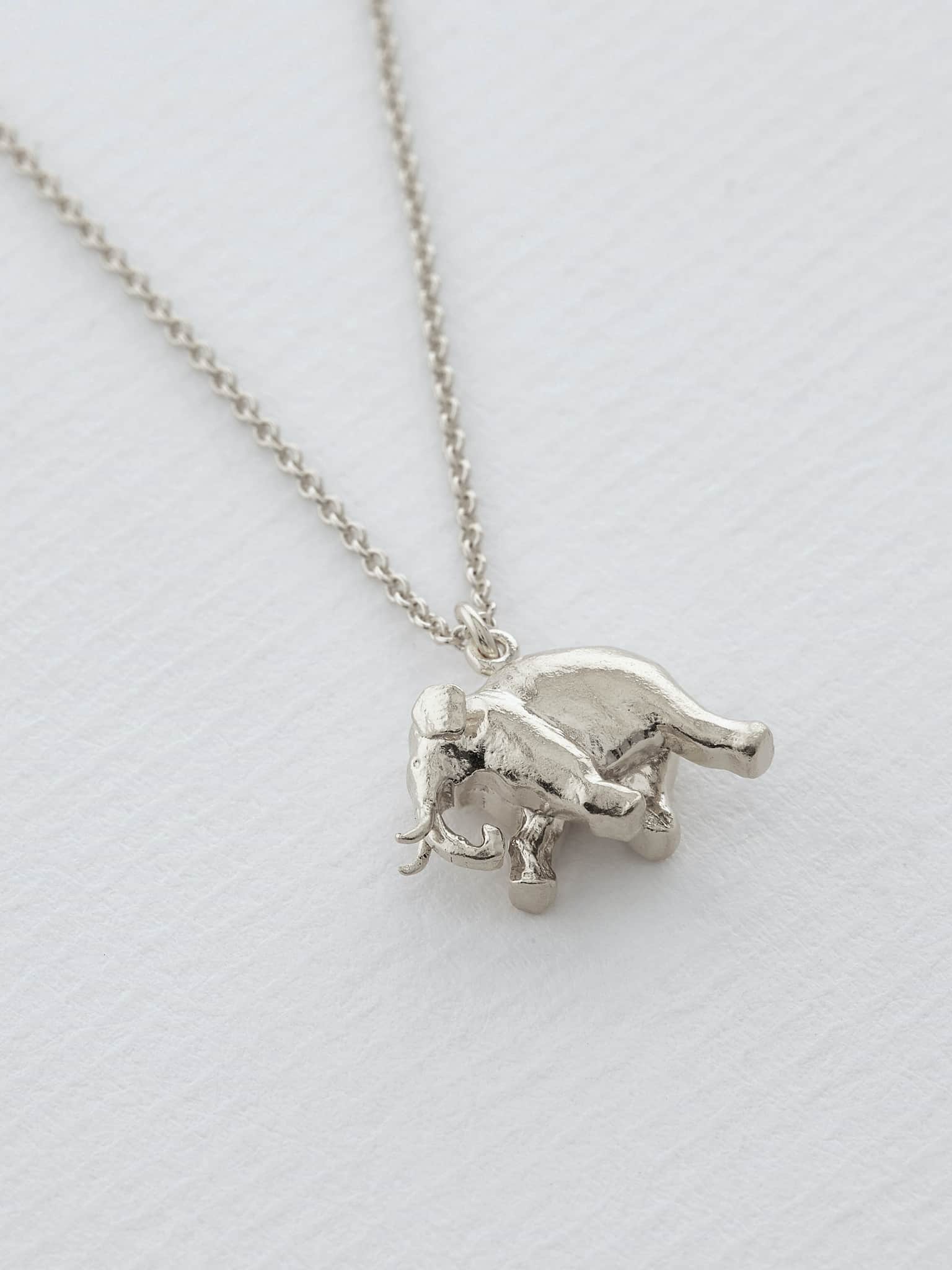 Sterling Silver Indian Elephant Necklace