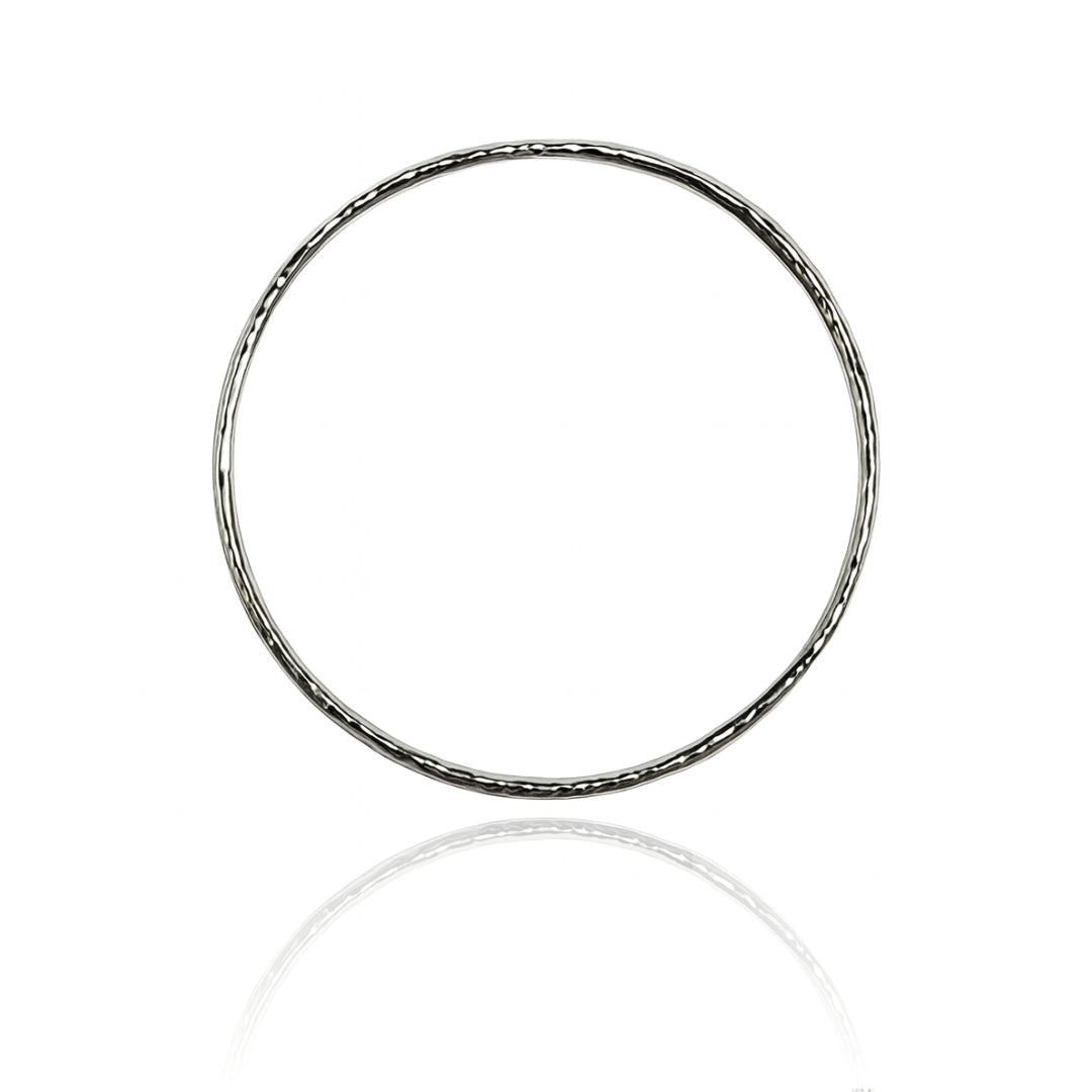 Silver bracelet on a white background