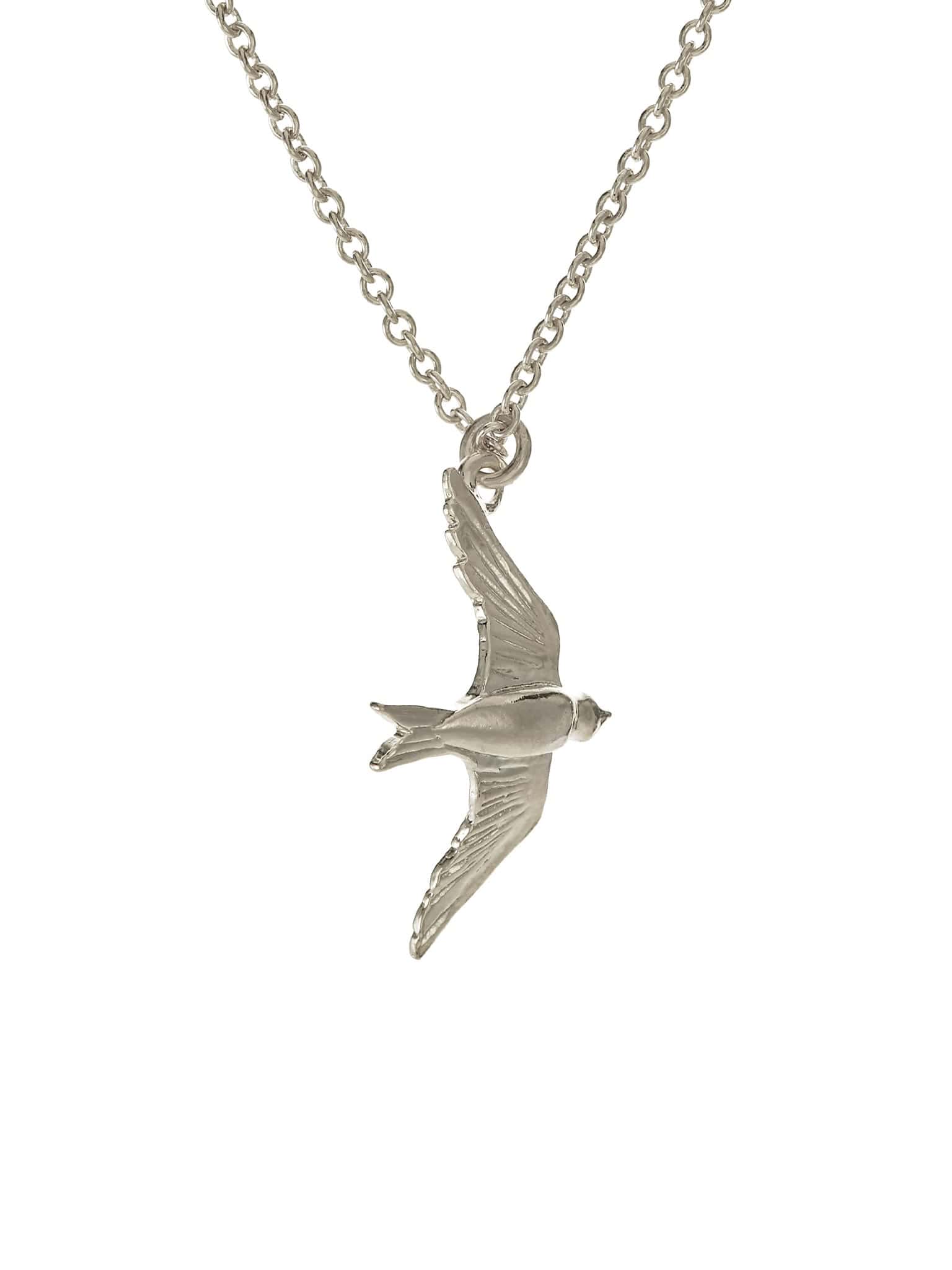 Alex Monroe Sterling Silver Flying Swallow Necklace