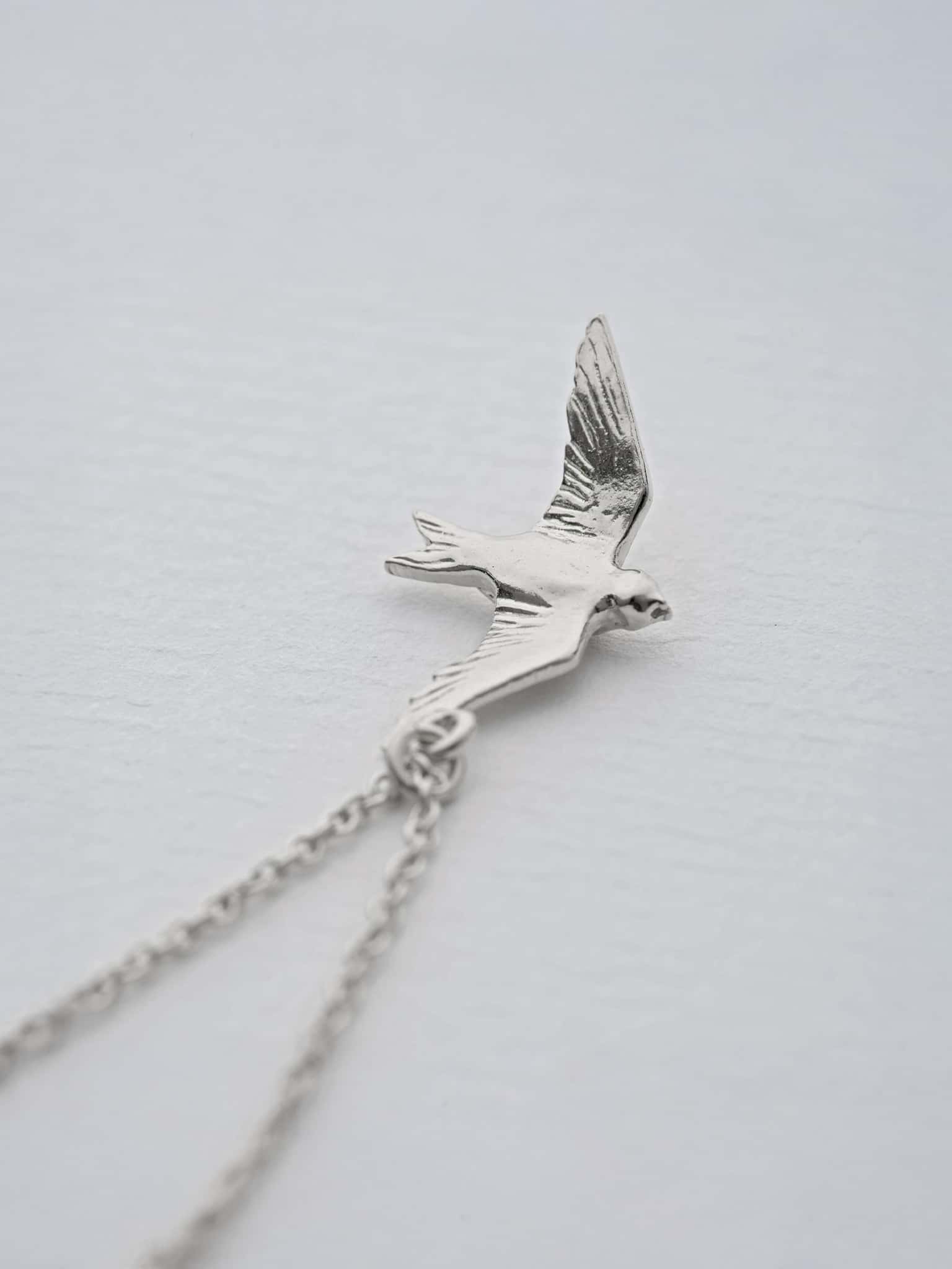 Alex Monroe Sterling Silver Flying Swallow Necklace