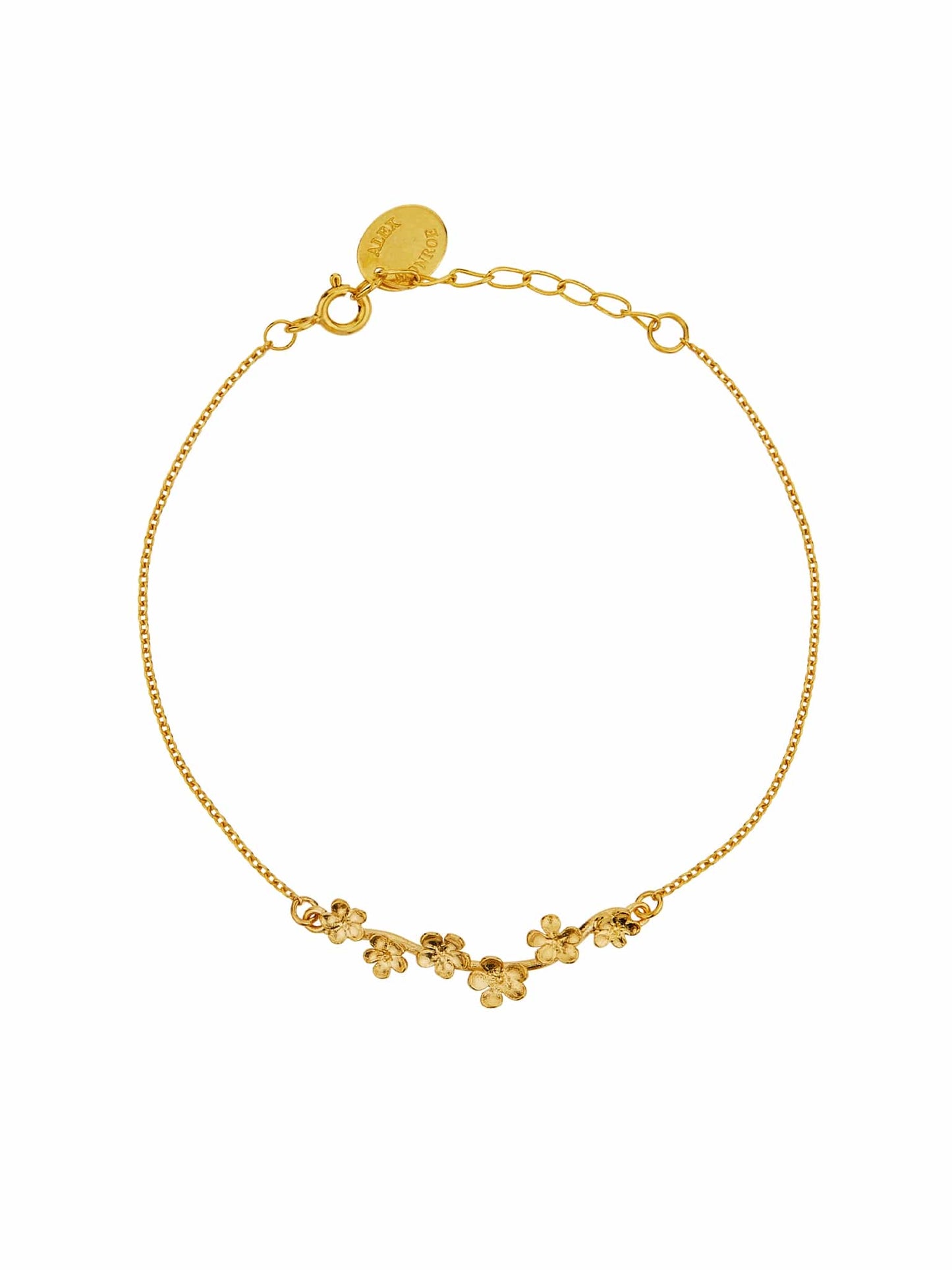 Alex Monroe 22 carat Gold Vermeil Forget Me Not Bracelet