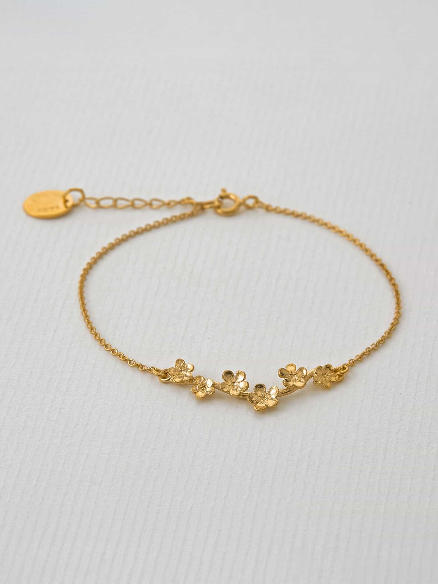 Alex Monroe 22 carat Gold Vermeil Forget Me Not Bracelet