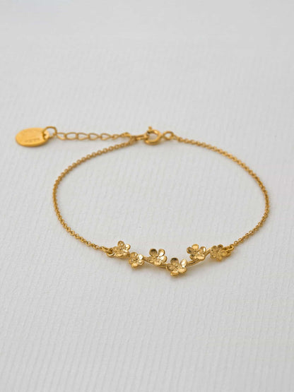 Alex Monroe 22 carat Gold Vermeil Forget Me Not Bracelet