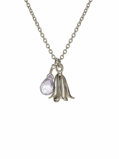 Alex Monroe Sterling Silver Little Bluebell Necklace With Blue Iolite Stone