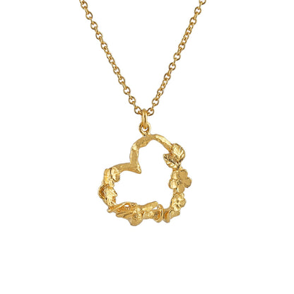 22 carat Yellow Gold Floral Heart Necklace with Itsy Bitsy Bee