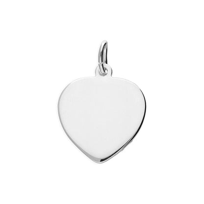 Joli Beau Sterling Silver Single sided diamond cut heart Pendant