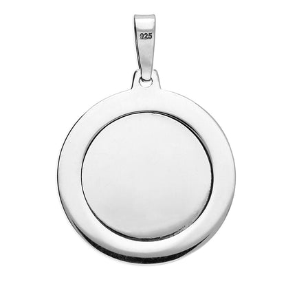 Joli Beau Oxidised Sterling Silver St Christopher Protect Us Pendant