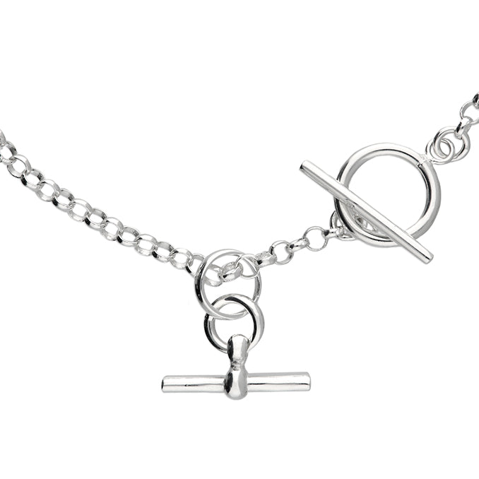 Sterling Silver Double T-Bar Classic Necklace