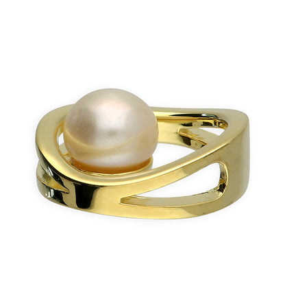 Sterling Silver 18 carat Gold Vermeil Fresh Water Pearl Circle Pendant