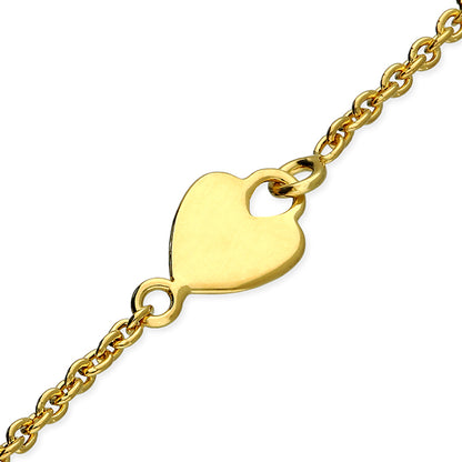 Joli Beau Sterling Silver 18ct Gold Vermeil Multi Heart Linked Bracelet