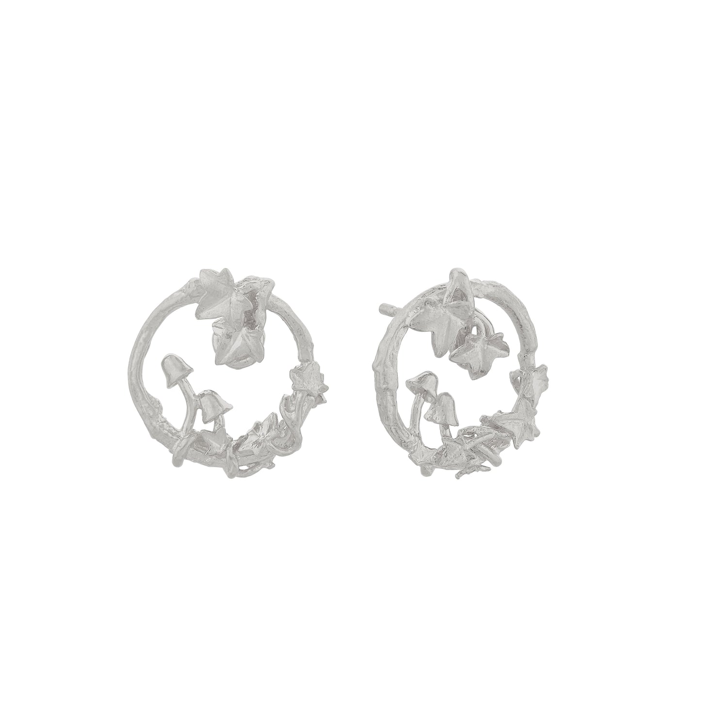 Alex Monroe Sterling Silver Woodland Loop Stud Earrings