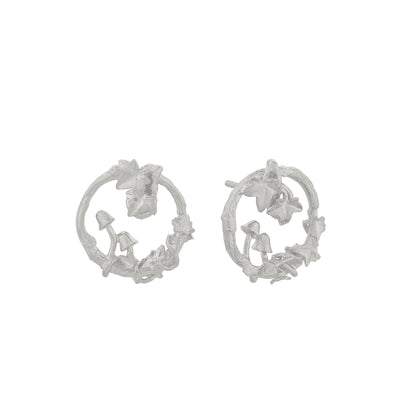 Alex Monroe Sterling Silver Woodland Loop Stud Earrings
