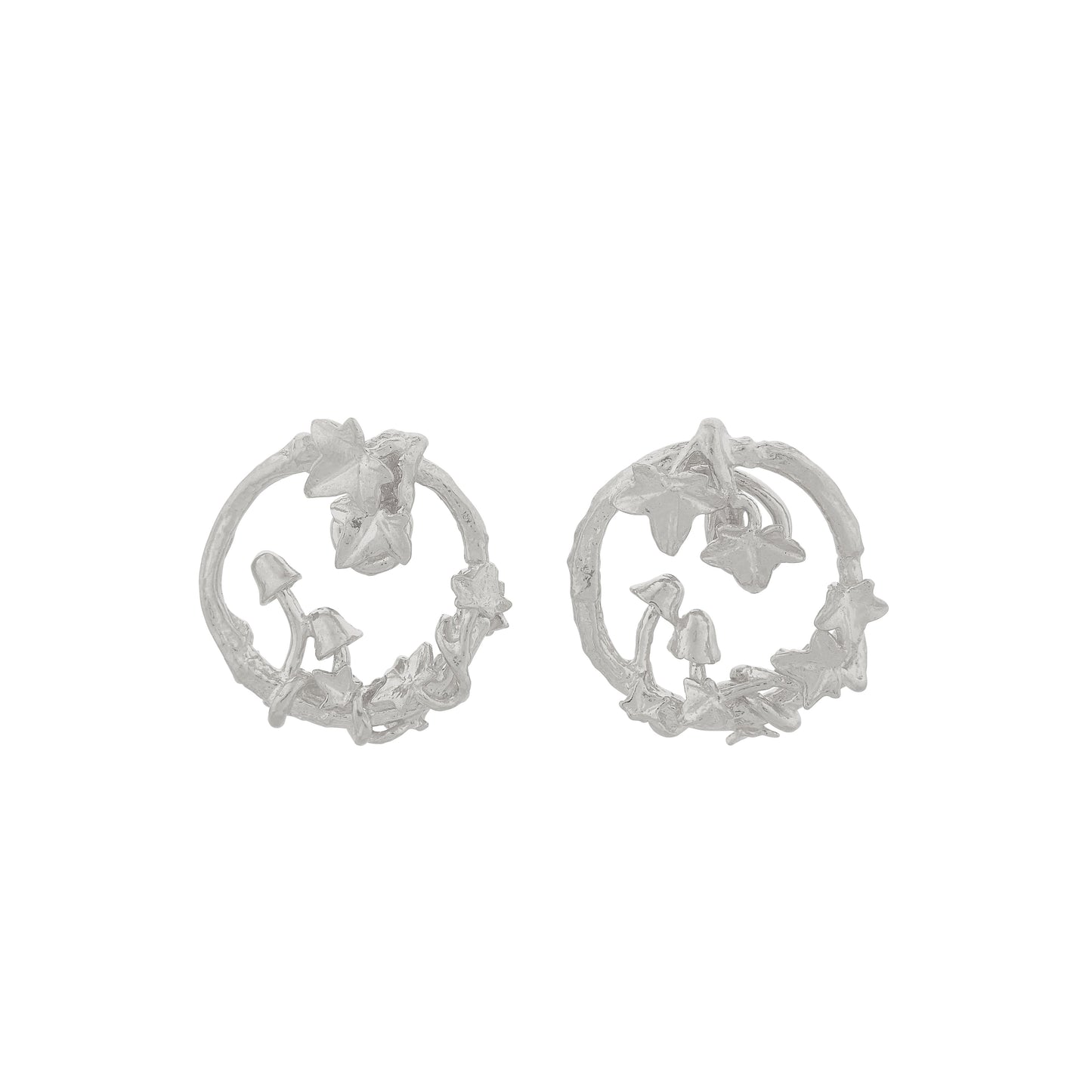 Alex Monroe Sterling Silver Woodland Loop Stud Earrings