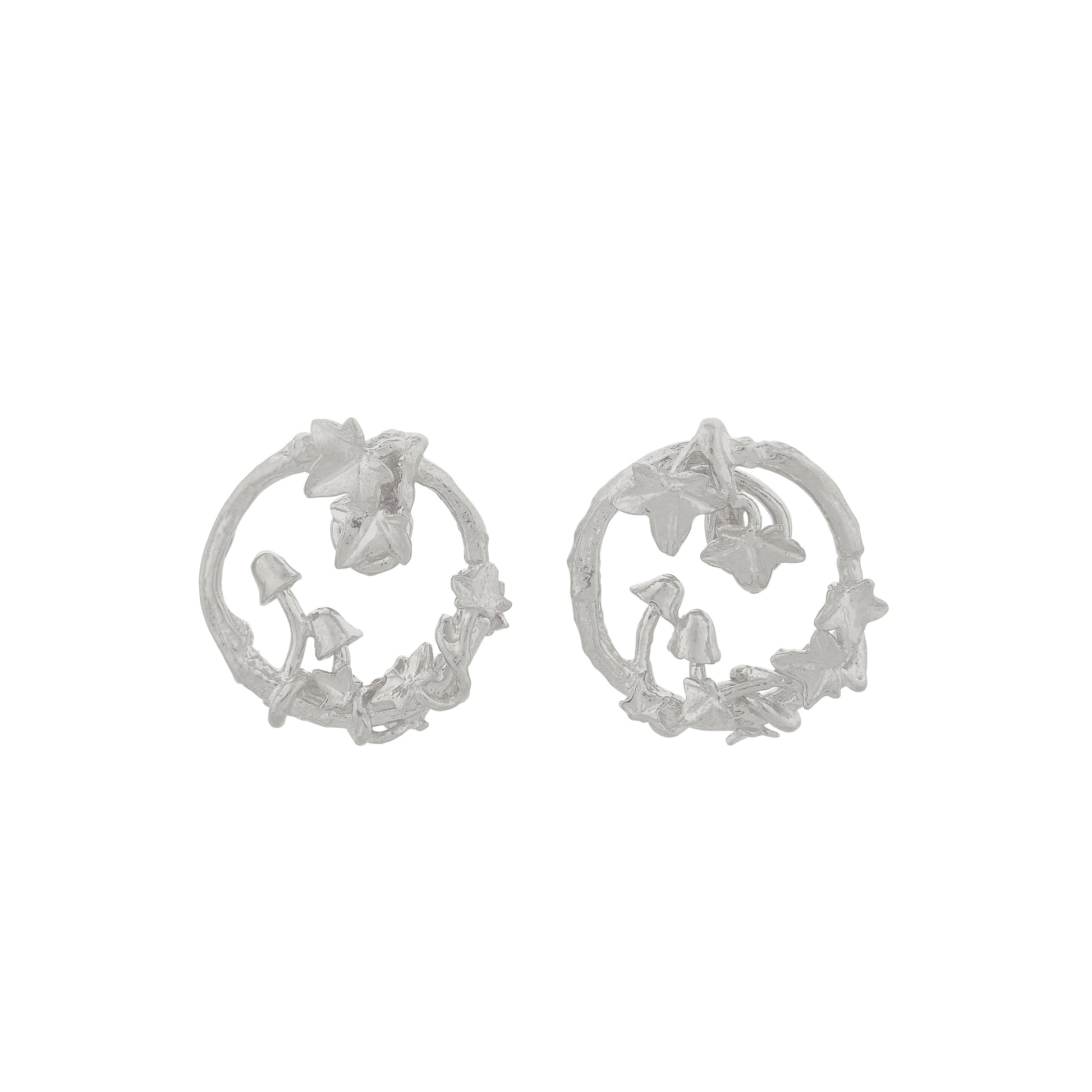 Alex Monroe Sterling Silver Woodland Loop Stud Earrings