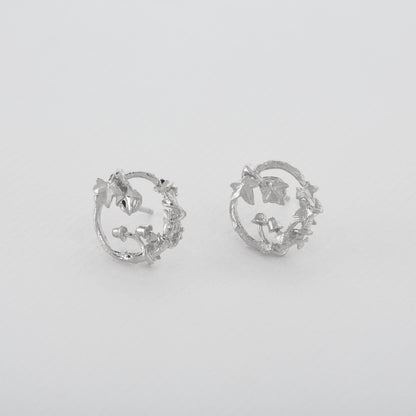 Alex Monroe Sterling Silver Woodland Loop Stud Earrings