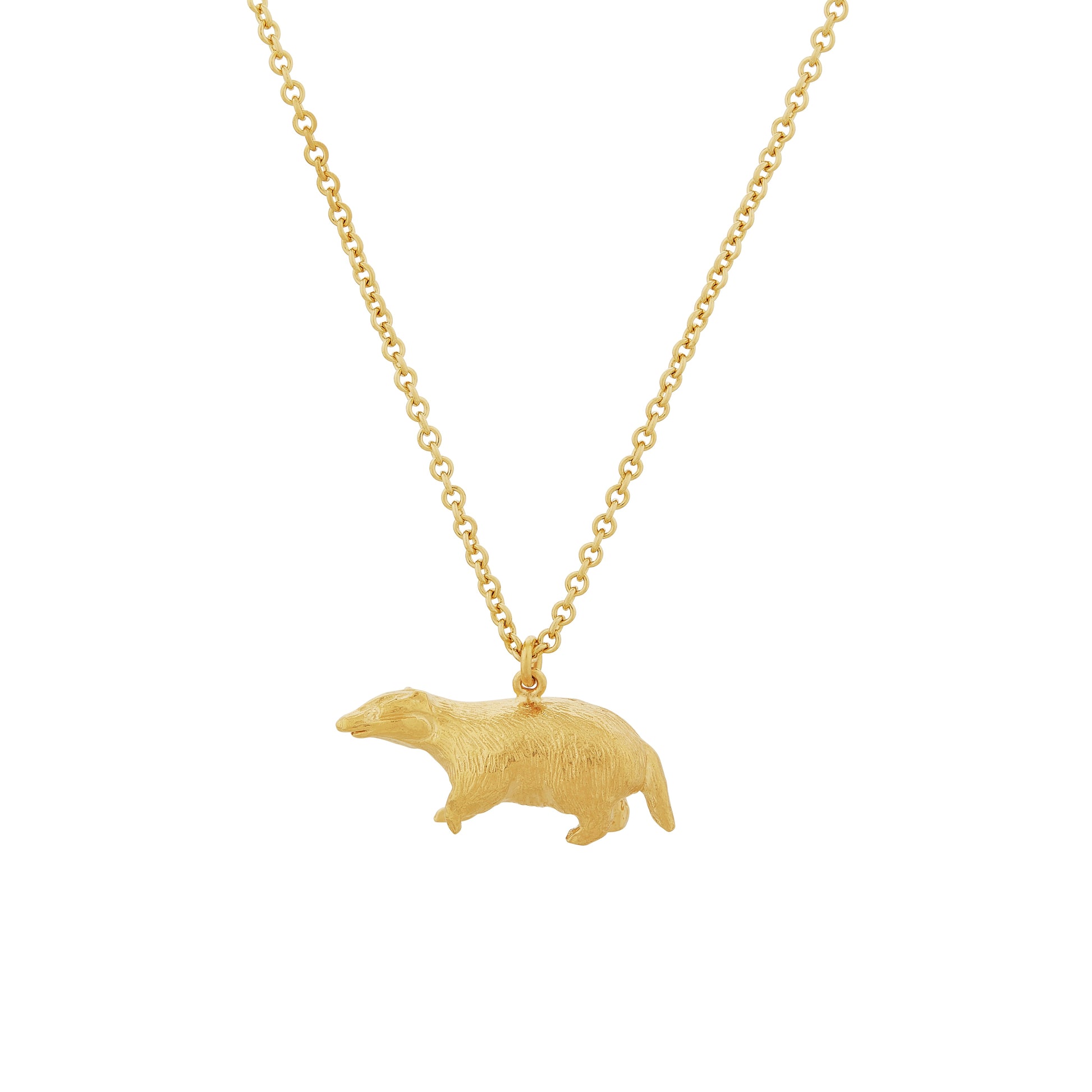 Alex Monroe 22 carat Yellow Gold Vermeil Foraging Badger Necklace