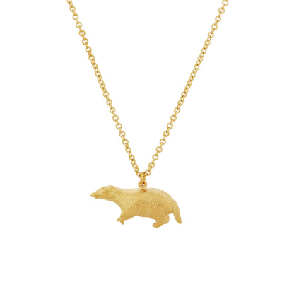 Alex Monroe 22 carat Yellow Gold Vermeil Foraging Badger Necklace