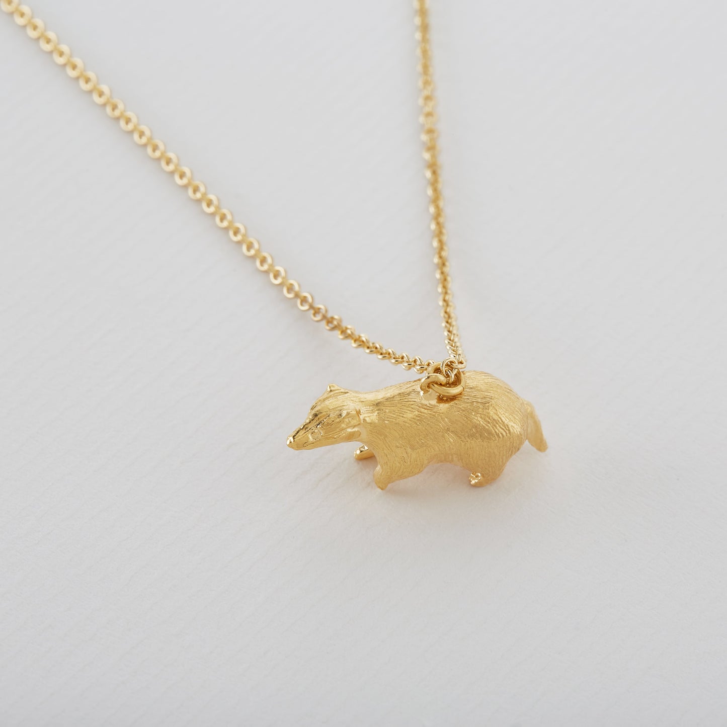 Alex Monroe 22 carat Yellow Gold Vermeil Foraging Badger Necklace