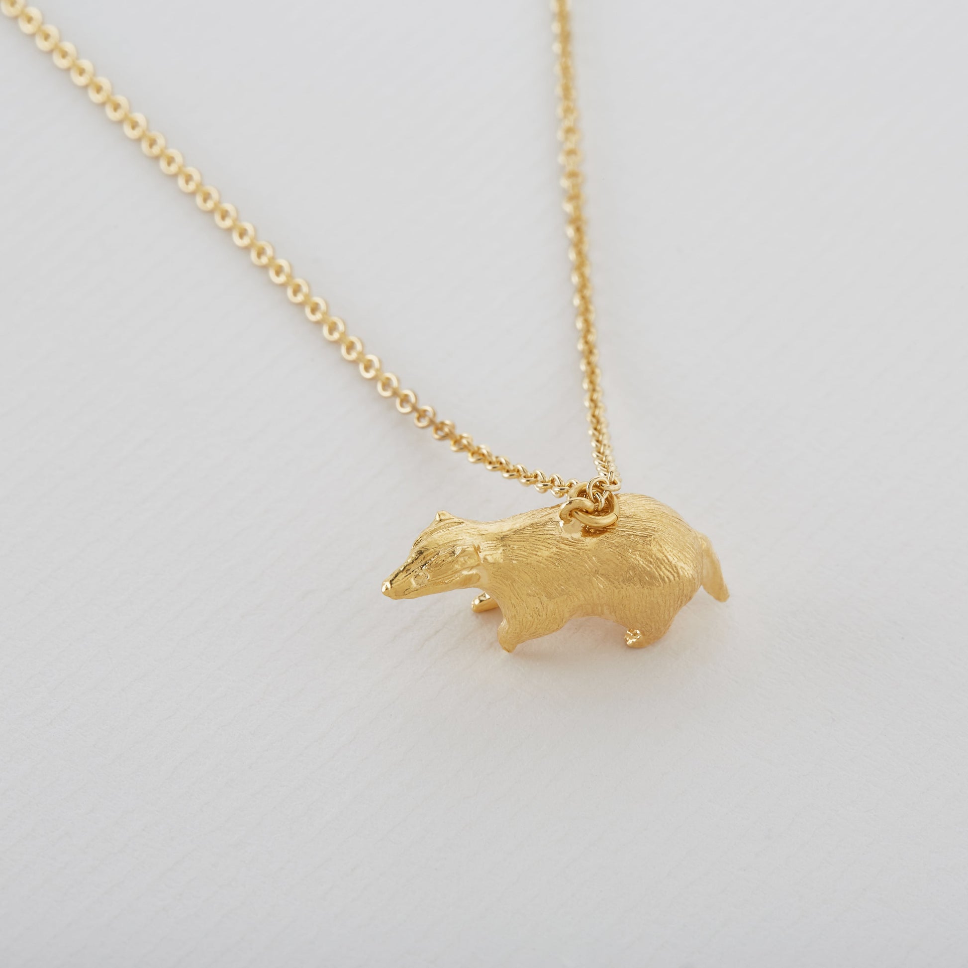 Alex Monroe 22 carat Yellow Gold Vermeil Foraging Badger Necklace