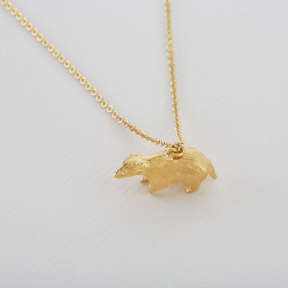 Alex Monroe 22 carat Yellow Gold Vermeil Foraging Badger Necklace