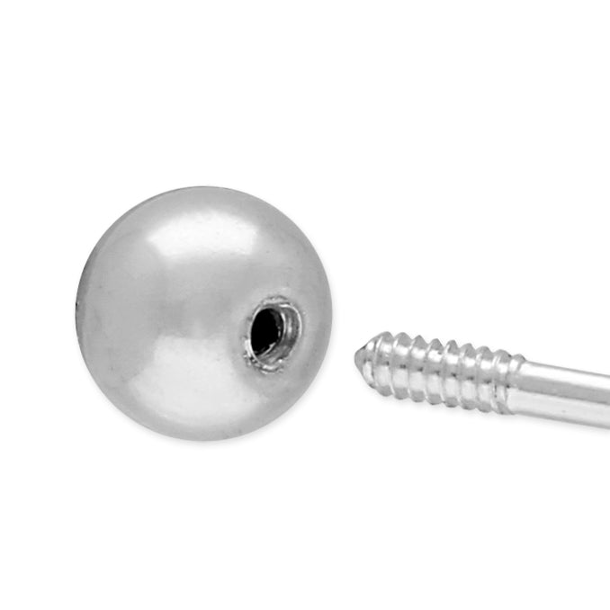 Silver screw-on earring component on a white background