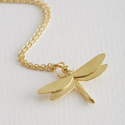 Alex Monroe Gold Vermeil Dragonfly Necklace